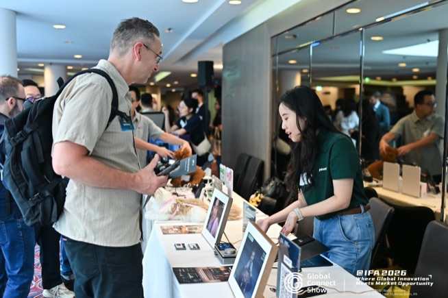 Attendees try out products at brand tables, GCS @IFA 2026